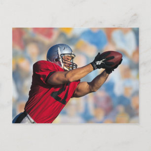 Carte Postale Récepteur de football attraper la balle