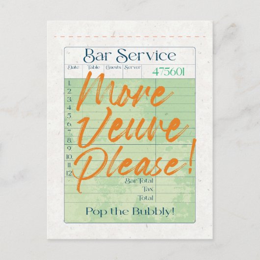 Carte Postale Réception chèque client Champagne Pop the Bubbly (Devant)