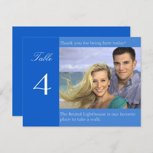 Carte Postale Réception de mariage Personnalisé Numéro de tablea (Devant / Derrière)