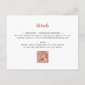 Carte Postale Réception Soirée fleur sauvage Mariage d'automne (Dos)