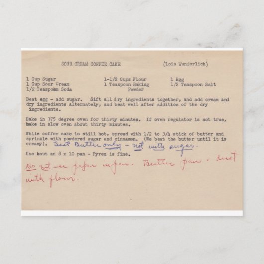 Carte postale Recette (Devant)