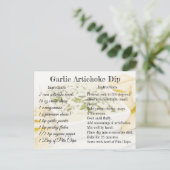 Carte Postale Recette Ail Artichoke Dip (Debout devant)