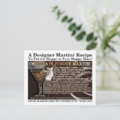 Carte postale Recette au chocolat Fondue Martini (Debout devant)