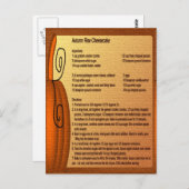 Carte postale Recette au gâteau au fromage hausse (Devant / Derrière)