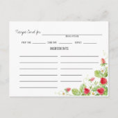 Carte Postale Recette avec fraises (Devant)