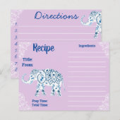 Carte Postale Recette bohème Mandalas & Lotus Elephant (Devant / Derrière)