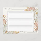 Carte Postale Recette Boho Floral Muted Tropical Palm Green (Dos)