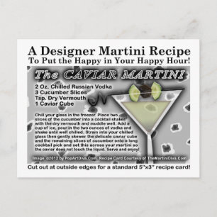 Carte postale Recette Caviar Martini