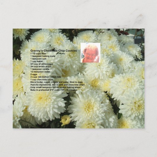 Carte postale Recette Chip Cookies Granny's Chocol (Devant)