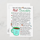 Carte postale Recette chocolat chaud pour les fête (Devant / Derrière)