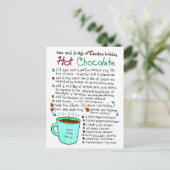 Carte postale Recette chocolat chaud pour les fête (Debout devant)
