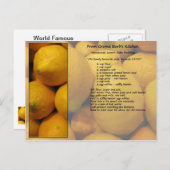 Carte postale Recette citron (Devant / Derrière)