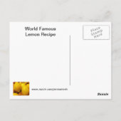 Carte postale Recette citron (Dos)
