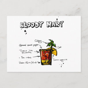 Carte Postale Recette Cocktail Bloody Mary