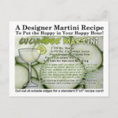 Carte postale Recette Concombre Martini (Devant)