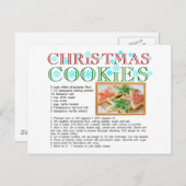 Carte Postale Recette Cookies de Noël (Devant / Derrière)