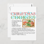 Carte Postale Recette Cookies de Noël (Devant / Derrière)
