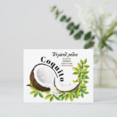 Carte Postale Recette Coquito Coconut Tropical Drink (Debout devant)