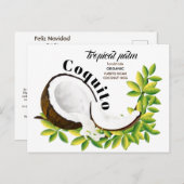 Carte Postale Recette Coquito Coconut Tropical Drink (Devant / Derrière)