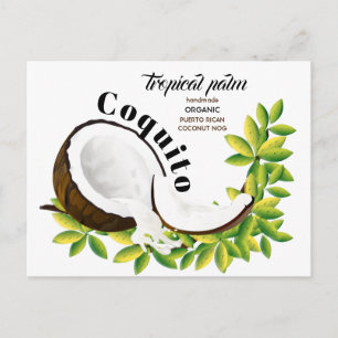 Carte Postale Recette Coquito Coconut Tropical Drink