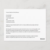 Carte Postale Recette crémeuse de grains du Sud (Dos)