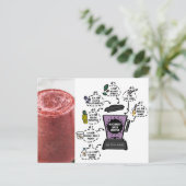 Carte Postale recette crémeuse de smoothie vert mûrier (Debout devant)