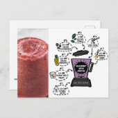 Carte Postale recette crémeuse de smoothie vert mûrier (Devant / Derrière)