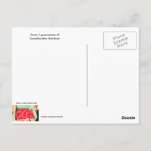 Carte postale Recette Cuite (Dos)