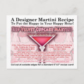 Carte postale Recette Cupcake Martini Velvet rouge (Devant)