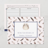 Carte Postale Recette d'aquarelle et de chouette | (Devant / Derrière)