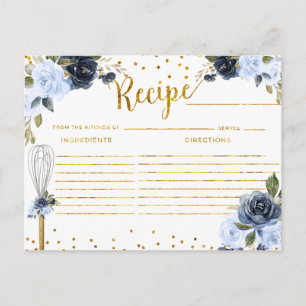 Carte Postale Recette de Baby Shower Fleurs de marine Emportées