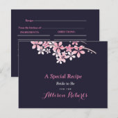 Carte Postale Recette de Baby Shower Rose Cerise (Devant / Derrière)