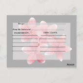 Carte Postale Recette de Baby Shower sur le thème des fleurs de  (Dos)