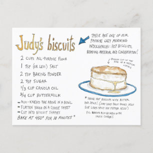 Carte postale Recette de biscuit de Judy