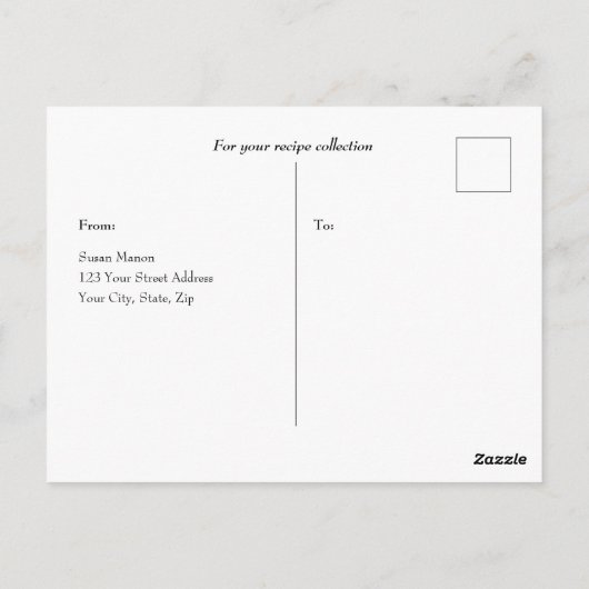 Carte Postale Recette de biscuits à chips de chocolat (Dos)