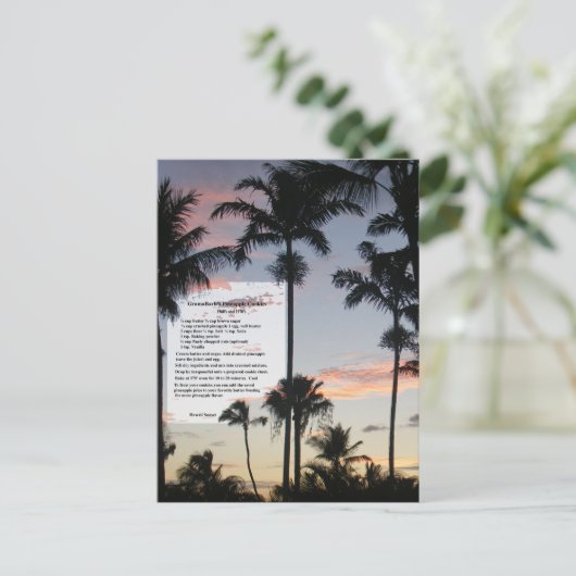 Carte Postale Recette de biscuits à l'ananas (Debout devant)