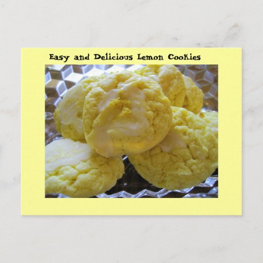 Carte Postale Recette de biscuits au citron (Devant)