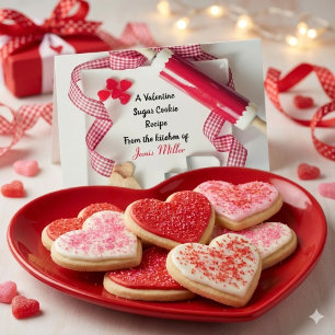 Carte Postale Recette de biscuits au sucre pour la Saint-Valenti