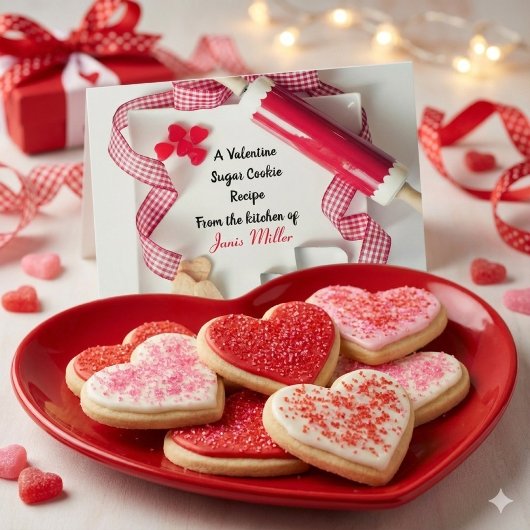Carte Postale Recette de biscuits au sucre pour la Saint-Valenti