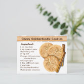 Carte Postale Recette de biscuits Chewy Snickedoodle (Debout devant)