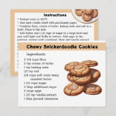 Carte Postale Recette de biscuits Chewy Snickedoodle (Devant / Derrière)