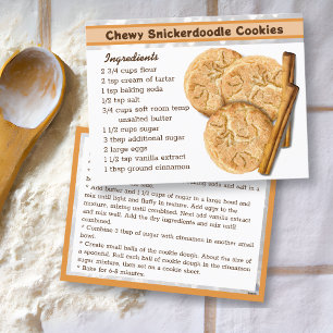 Carte Postale Recette de biscuits Chewy Snickedoodle