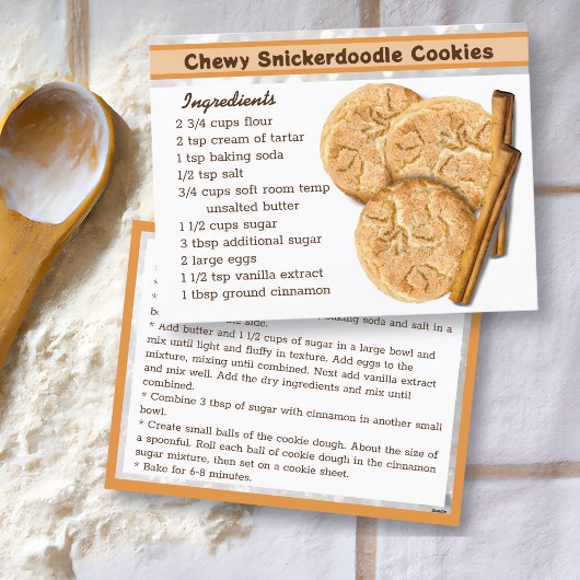 Carte Postale Recette de biscuits Chewy Snickedoodle