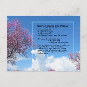 Carte postale Recette de biscuits d'avoine sans sa