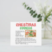 Carte Postale Recette de biscuits de Noël (Debout devant)