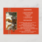 Carte Postale Recette de biscuits de Noël Star de cannelle (Dos)