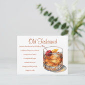 Carte Postale Recette de boisson ancienne mode (Debout devant)