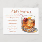 Carte Postale Recette de boisson ancienne mode (Devant)