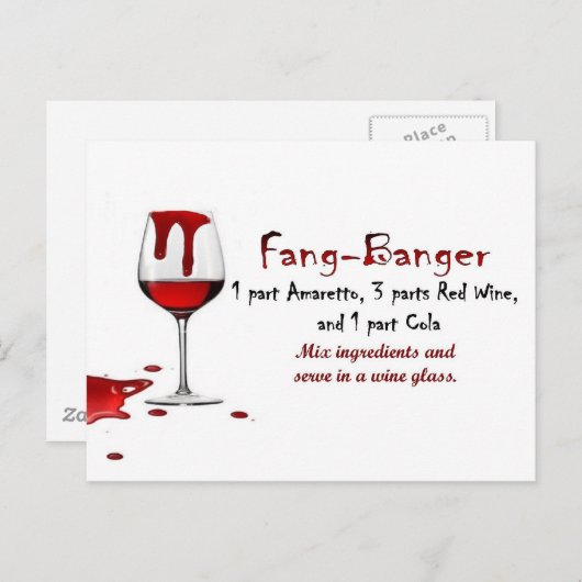 Carte Postale Recette de boisson Fang-Banger (Devant / Derrière)