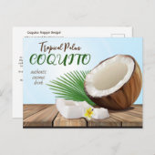 Carte Postale Recette de boisson tropicale au coco Coquito (Devant / Derrière)